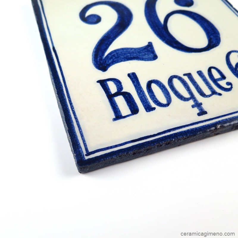 Azulejo Texto y Número