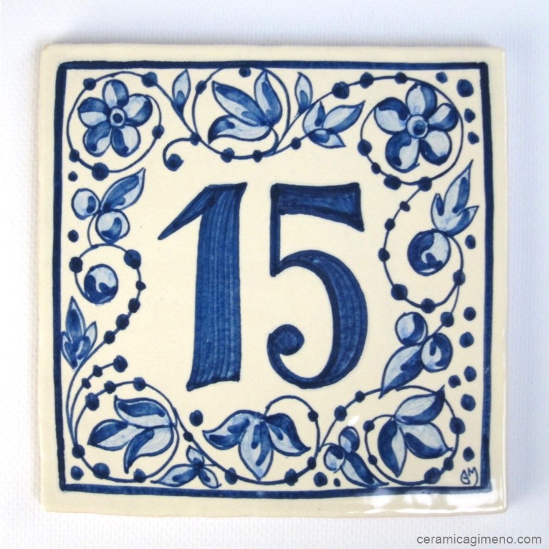 Azulejo Número Azul