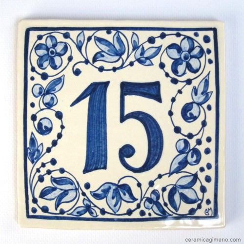 Azulejo Número Azul