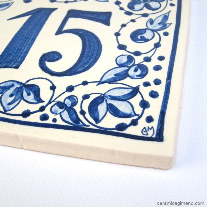 Azulejo Número Azul