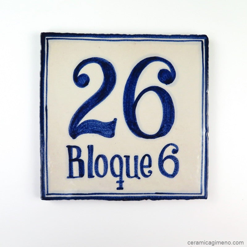 Azulejo Texto y Número