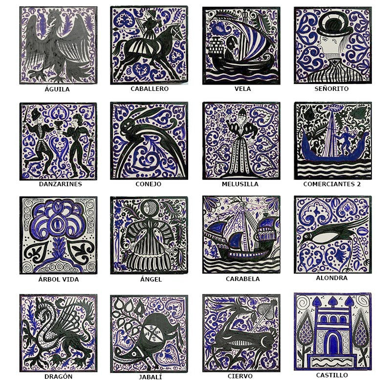 Azul y Manganeso 20x20 con marco