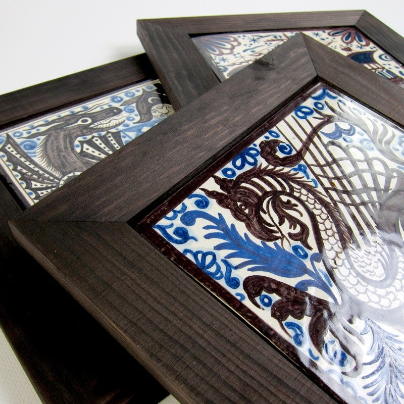 Azul y Manganeso 20x20 con marco