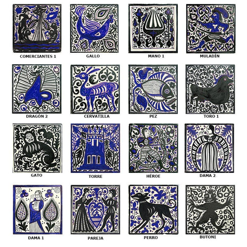 Azul y Manganeso 20x20 con marco