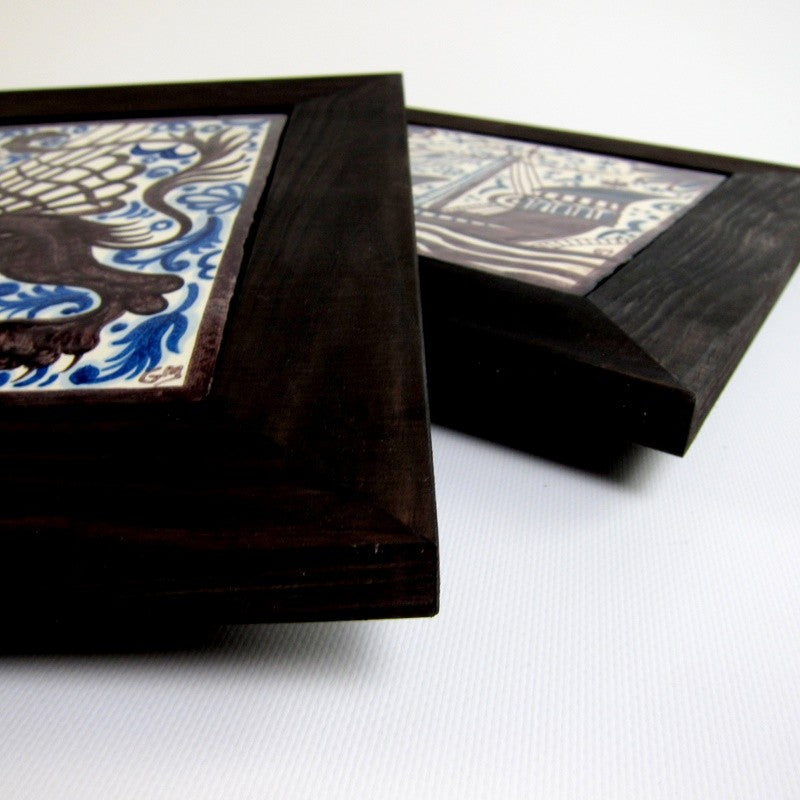 Azul y Manganeso 20x20 con marco