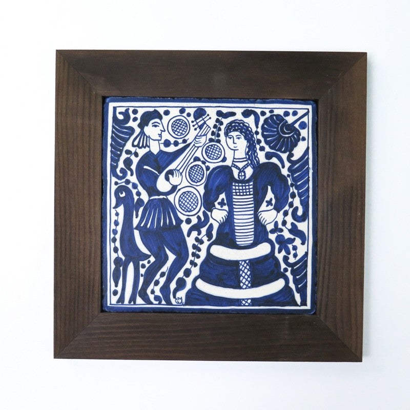 Trovador y Danzarina 20x20 cm con marco
