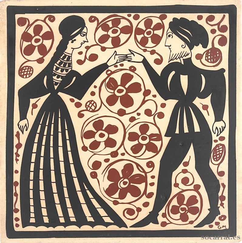 Socarrat Pareja 20x20 cm con Marco