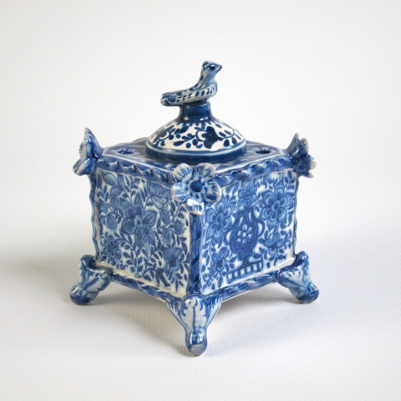 Tintero Cuadrado Barroco Azul