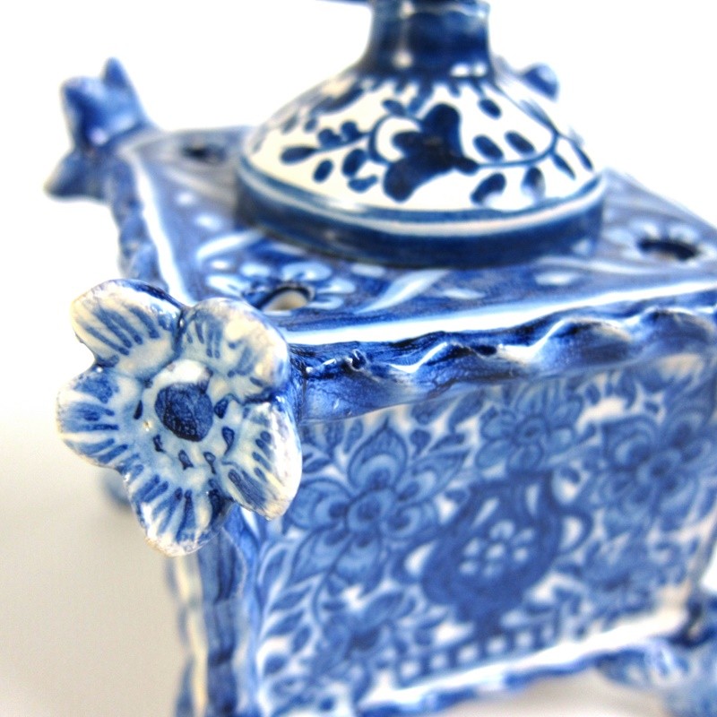 Tintero Cuadrado Barroco Azul